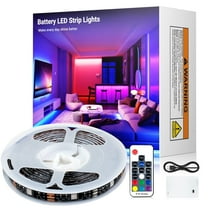 DAYBETTER 6.56ft Battery Powered Led Strip Lights, USB Waterproof Lights with 17 Key RF Remote Control, Perfect for Esports Table Tv Cabinet Bedroom Decor