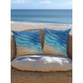 thumbnail image 5 of Outdoor Throw Pillow Set of 2, Blue Ombre Coastal Waterproof Pillow with Insert Included, Summer Nautical Beach Ocean Seaside Decorative Accent Cushion Sofa Pillows for Patio Porch, 18 x 18 In, 5 of 8