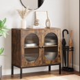thumbnail image 2 of Royalbelle Armoire de Rangement en Rotin de 31,5 Po, Couleur Rétro, Buffet à 2 Niveaux, 2 of 7