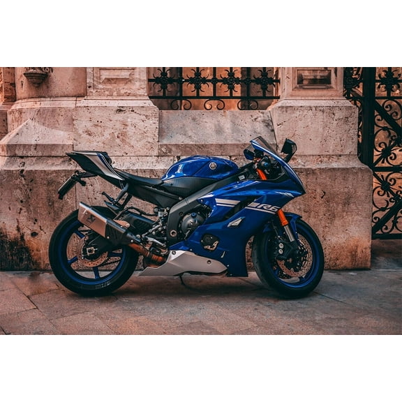 Yamaha R6 Sports Motorcycle Luxury Bike Wall Art Home Decor - 12x18 Inch Laminated Poster - Stunning Detail and Bold Colors