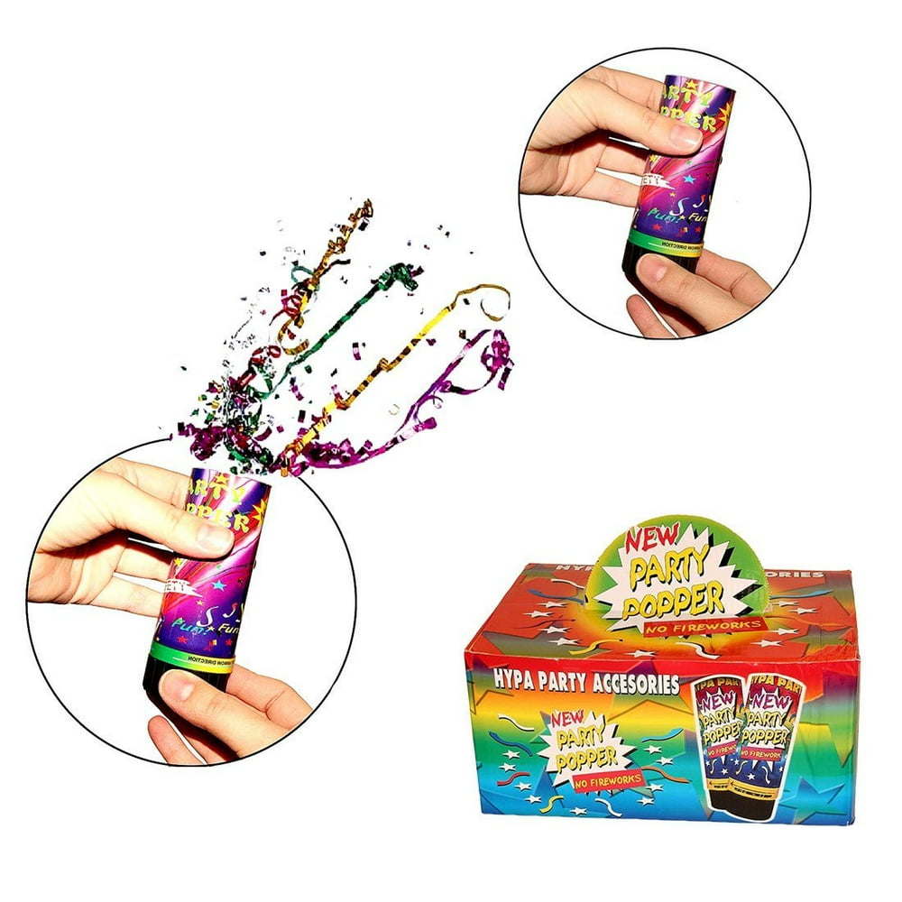 Christmas Party Favor | 12 Pack Party Poppers | Party Fun and Noisemakers for New Years Eve