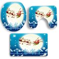 thumbnail image 1 of 5PCS Christmas Bath Mat Set Colorful Printing Non Slip Bathroom Rug with Contour Rug & Lid Toilet Cover, 1 of 5