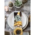 thumbnail image 2 of Yellow Gnomes Cloth Napkins Set of 6 Reusable Dinner Napkins, Sunflower Bee Brown Wood Abstract Art Cocktail Napkin Washable Table Napkins for Wedding/Holiday Party/Baby Shower 20"x20", 2 of 7