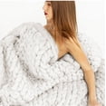 thumbnail image 3 of Handmade Large Warm Sofa Chunky Knit Blanket Thick Bulky Knitted, 3 of 4