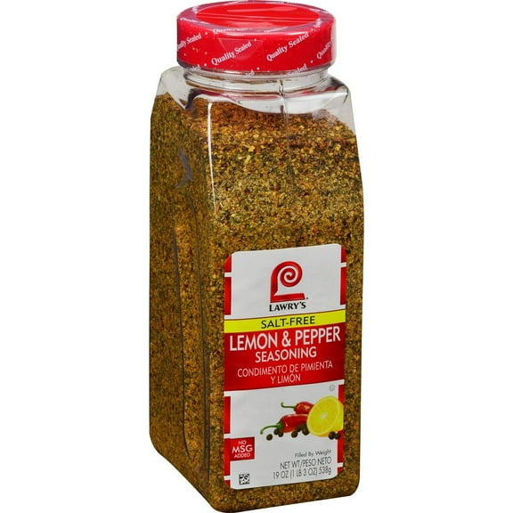 Lawrys Salt Free Lemon and Pepper Seasoning, 19 Ounce - 6 per case.