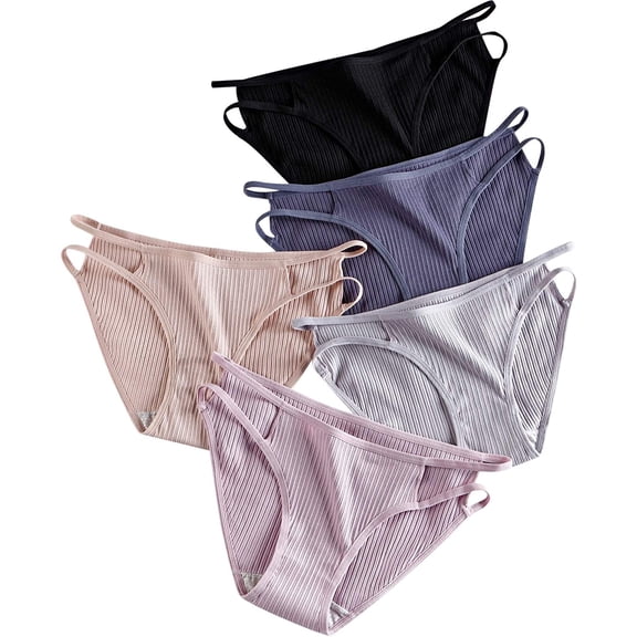 Cotton Underwear for Women Bikini Panty Soft Full Back Coverage Briefs 5 Pack