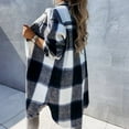 thumbnail image 5 of Womens Casual Plaid Button Down Long Sleeve Shirts Flannel Shacket Jacket Coats Tops Lapel V Neck Oversized Outerwear, 5 of 7