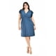 thumbnail image 1 of Vestido manga con volantes Roman Fashion /Tallas Extras, 8867-SO (Azul petroleo) azul petroleo 42, 1 of 6