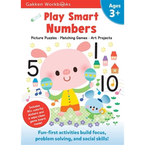 Pre-Owned Play Smart: Play Smart Numbers Age 3+ : Preschool Activity Workbook with Stickers for Toddlers Ages 3, 4, 5: Learn Pre-math Skills: Numbers, Counting, Tracing, Coloring, Shapes, and More (Full Color Pages) (Paperback)