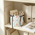 thumbnail image 6 of Hyknon Quilted Storage Basket, Cute Dots Cherry Roses Heart Prints Decorative Storage Boxs with Bow, Boho Car Organizer Bin, Round /Square Makeup Storage Basket for Women Bedroom Vanity Closet Home, 6 of 7