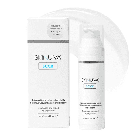Skinuva® Next Generation Scar Cream - Stretch Mark Cream Made with Growth Factors, Hyaluronic Acid & Vitamin C for Intense Stretch Mark Removal (2.5 oz)