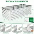 thumbnail image 5 of Homdox 6*3*2FT Galvanized Raised Garden Bed, Outdoor Thickened Raised Garden Planter Box for Vegetable Flower Fruit Herb, Rectangular Metal Garden Raised Box for Garden Yard, Sliver, 5 of 6