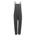 thumbnail image 6 of Lisingtool Womens Jumpsuit Women's Casual Jumpsuit Spaghetti Straps Wide Leg Romper V Neck Spaghetti Straps Romper Sleeveless Long Jumpsuit Womens Overalls Dark Gray, 6 of 7