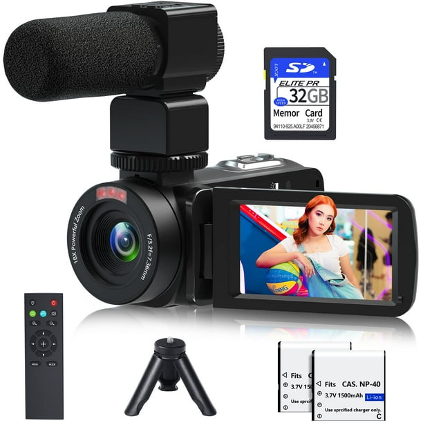 Videocámara VETEK 1080P 30MP Camcorder con visión nocturna