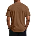 thumbnail image 5 of Men's Casual Henley Shirts Classic Button Short Sleeve T-Shirt Summer Basic Lightweight Tees Tops Beach Vacation Clothes Brown M, 5 of 6