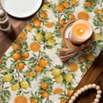 thumbnail image 3 of Orange Lemons Table Runner 108 Inches, Summer Botanical Farmhouse Vintage Art Rustic Bed Runner Dresser Scarves Tabletop for Indoor Outdoor Parties/Ceremony/Banquet, 13"x 108", 3 of 8