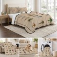 thumbnail image 6 of Twin Quilt Set 68''x86'', Ocean Fishhooks Lightweight Summer Bedspread Coverlet Set with 2 Pillow Shams, Vintage Coastal Fishing Pattern Brown Breathable All Season Quilt Bedding for Dorm/Bedroom, 6 of 9