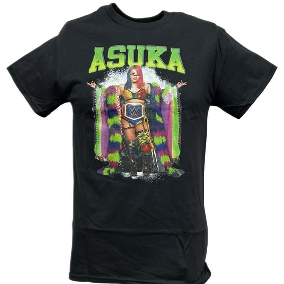Asuka Multi Color Kimono Black T-shirt WWE