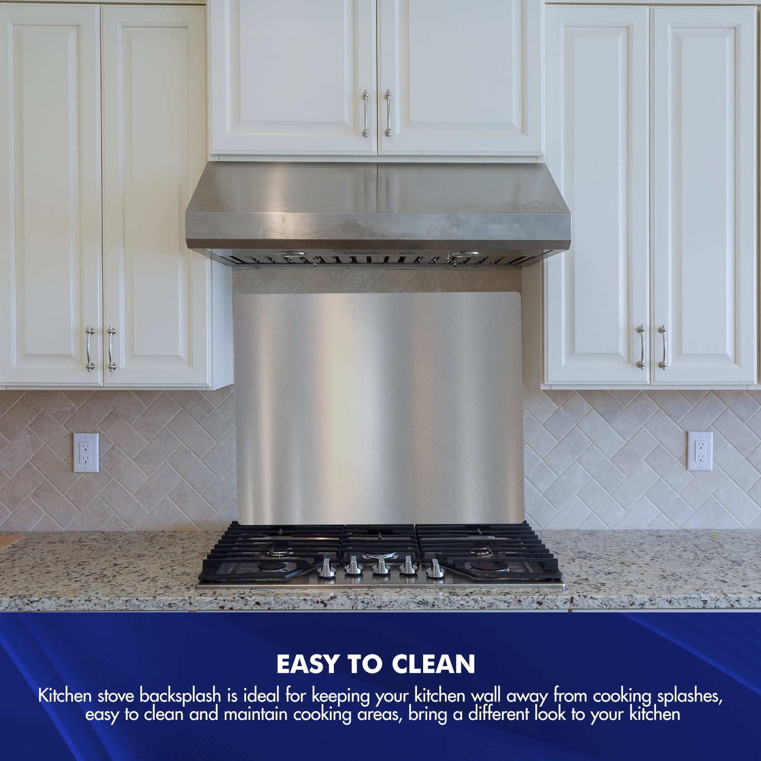 KYascend 24"x30" Stainless Steel Stove Backsplash, 120V Reversible Range Hood Wall Shield