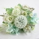 thumbnail image 3 of Decoración floral para el hogar ramo de flores rosas artificiales boda tela de seda nupcial ramo de flores falsas, blanco verde 3 Piezas Noticed HA6621-05B*3, 3 of 5