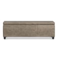 thumbnail image 6 of Avalon 48 inch Wide Transitional Storage Ottoman Bench in Distressed Smoky Grey Brown Vegan Leather, 6 of 11