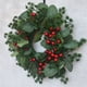 thumbnail image 3 of Coronas navideñas de 12 pulgadas para puerta principal, corona navideña grande, corona navideña para exteriores con adornos de frutos rojos rojos, 3 of 6
