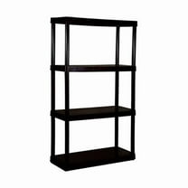 Living Quarters Black Solid Plastic Shelving with 4 Plastic