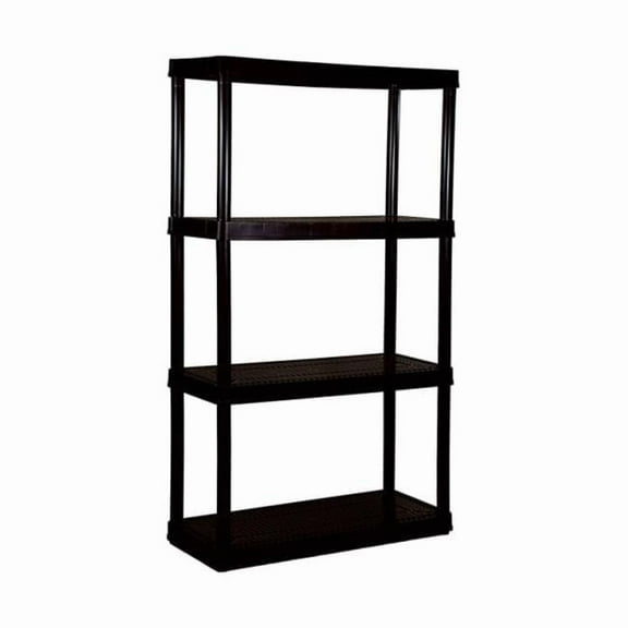 Living Quarters Black Solid Plastic Shelving with 4 Plastic