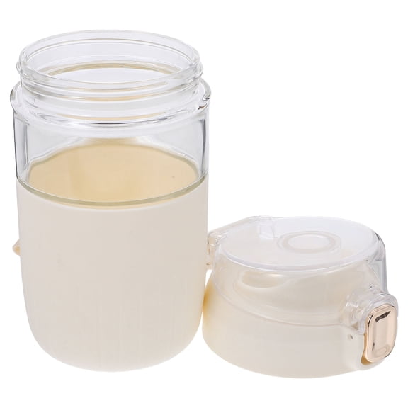 Masteelf Glass Water Bottle Coffee Cup with Lid Travel Mug with Sleeve Tea Tumbler Portable Drinking Tumbler for Hot and Cold Drink