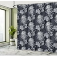 thumbnail image 5 of Ambesonne Floral Shower Curtain, Chrysanthemum Blooming, 69"Wx84"L, Indigo Pale Grey, 5 of 5