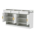 thumbnail image 5 of 59.1" Buffet Cabinet with 3 Drawers & 4 Doors, Multi-Functional Storage Buffet with Adjustable Shelf and Open Storage Compartments, Suitable for Dining Room, Living Room, Entryway, White, 5 of 9