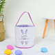 thumbnail image 2 of Cestas de conejito de Pascua, lindas bolsas de lona de algodón personalizadas, cestas para regalos de Pascua, color rosa y blanco, 2 of 6