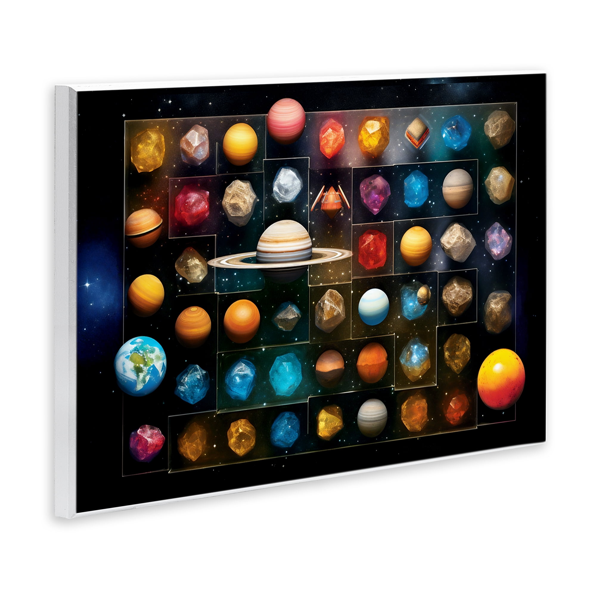 Stupell Industries Celestial Gems & Planets Wall Plaque Art, design by Ray Powers
