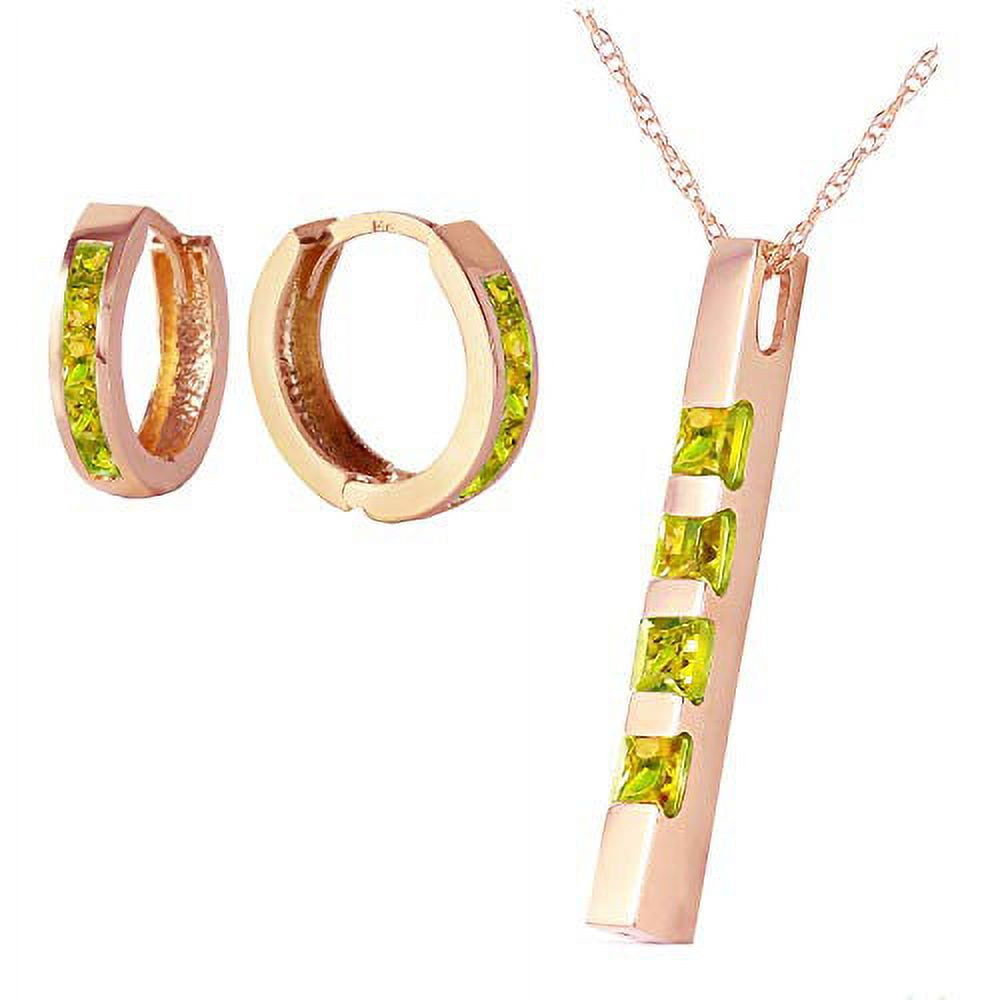 Galaxy Gold 14K Solid Gold Natural Peridot Earrings for Women - Rose Gold Fine Jewelry