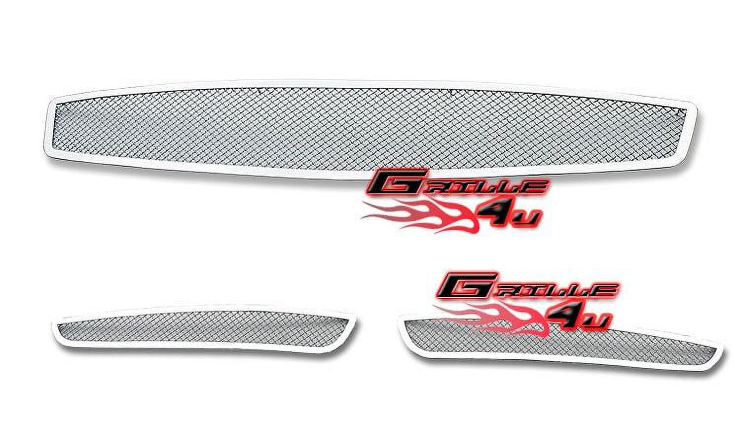 APS Stainless Steel Billet Grille Insert For Infiniti G35 2003-2005 Coupe - Lower Bumper 8x6 Horizontal Style | Bolt-On Installation - View #2