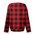 thumbnail image 5 of Women's Casual Shirts Long Sleeve Tops Button Up V Neck Loose Knit Fall Favorites For Women with Retro Plaid Print Waffle Henley Shirt, Classic Autumn Wear,Red,XL, 5 of 7