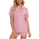 thumbnail image 2 of Conjunto de pijama Anjue Bride para mujer, manga corta, algodón, A-Dusty Rose, 2 of 4