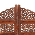 thumbnail image 2 of vidaXL Hand carved 4-Panel Room Divider Brown 160x165 cm Solid Mango Wood, 2 of 5