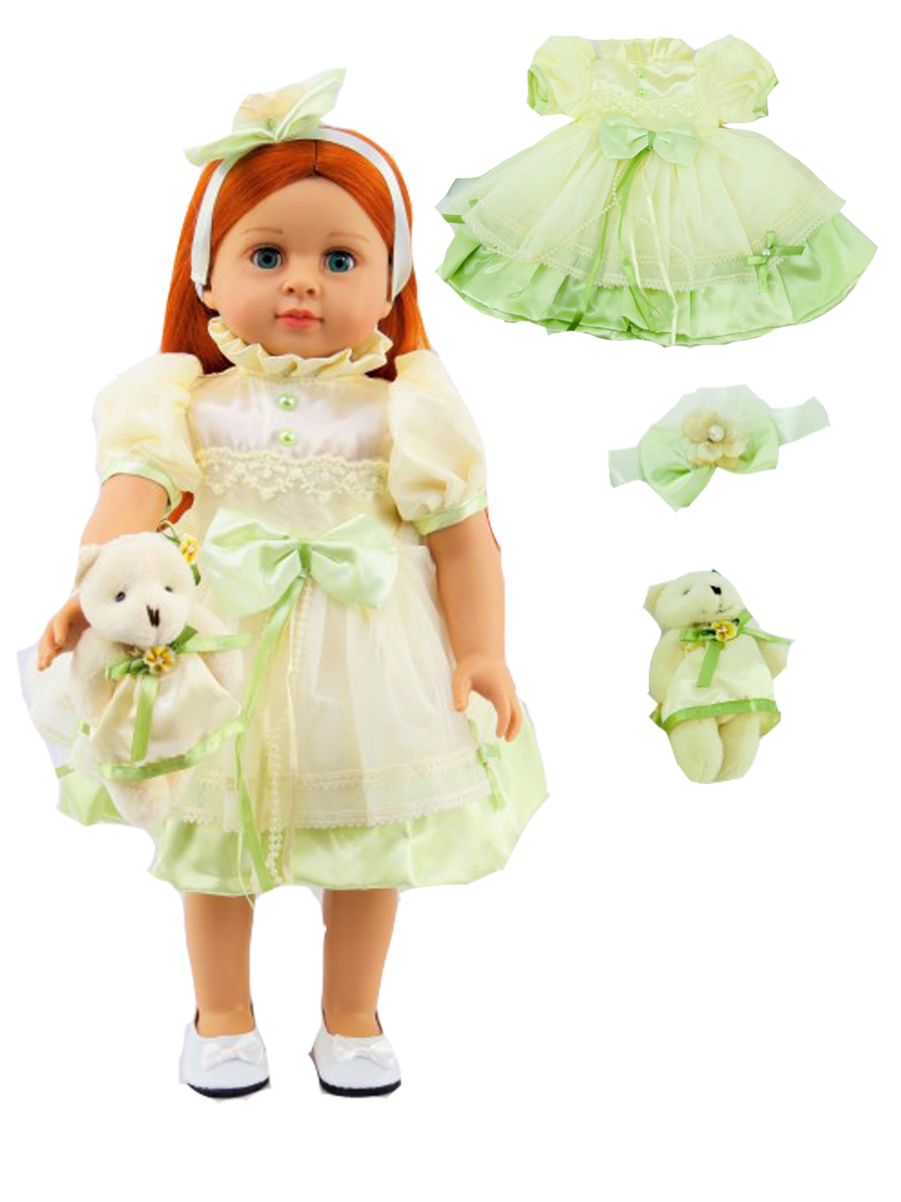 AMERICAN GIRL OUR GENERATION  ELEGANT DAISY DRESS+HAIR PIN 18 INCH DOLL CLOTHES 