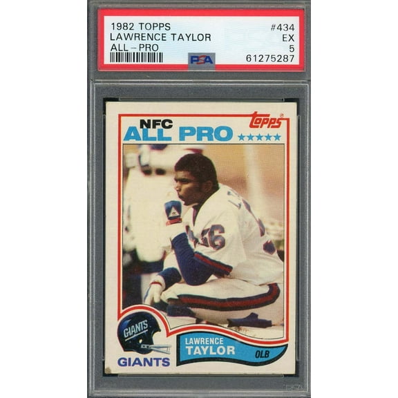 Lawrence Taylor 1982 Topps All-Pro Football Rookie Card RC #434 Graded PSA 5