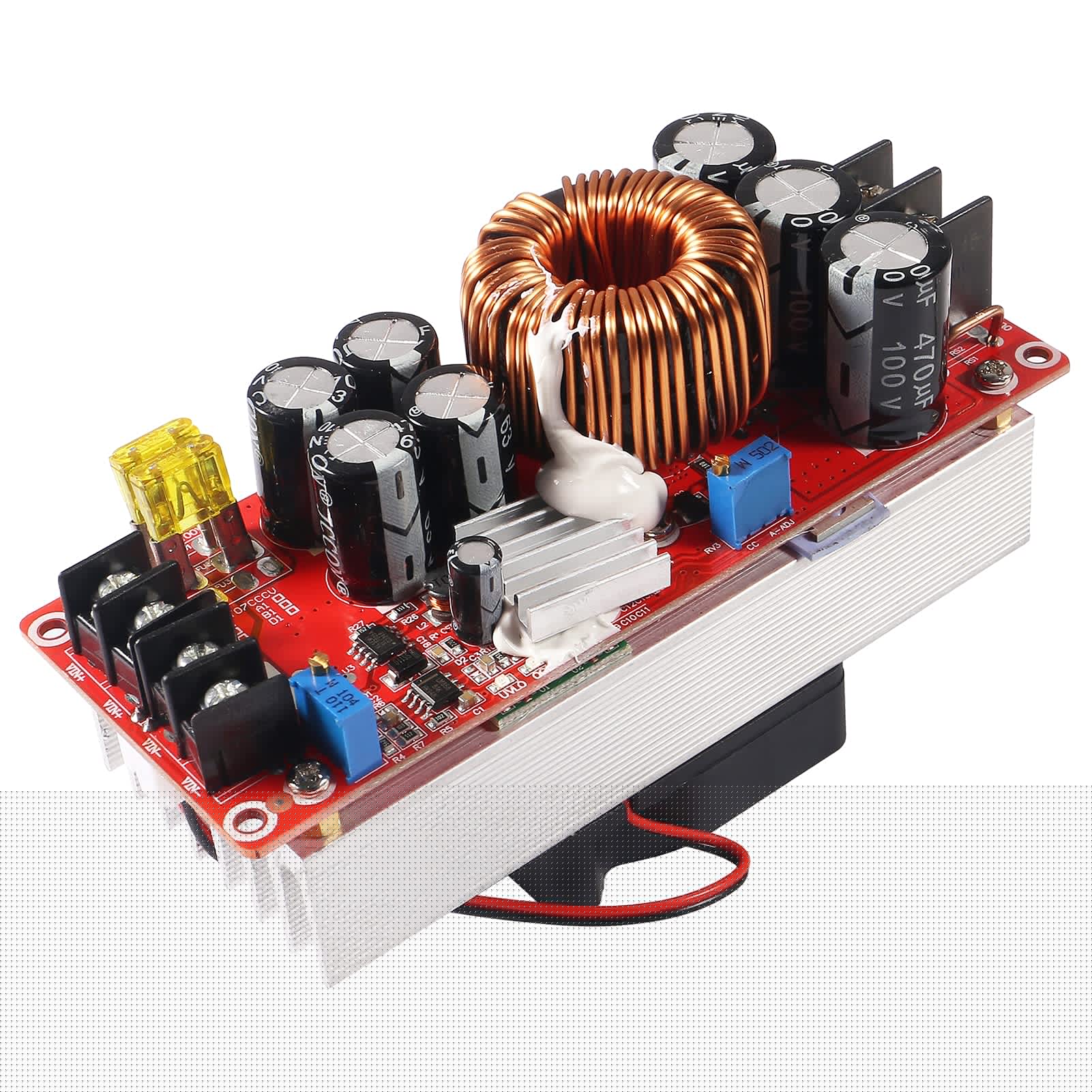 thumbnail image 4 of ACEIRMC 1500W 30A DC-DC Boost Converter DIY Step-up Boost Constant Stream Power Supply Module Board in 10-60V Out 12-90V Electric Unit Module (1500W 30A Boost Converter), 4 of 4