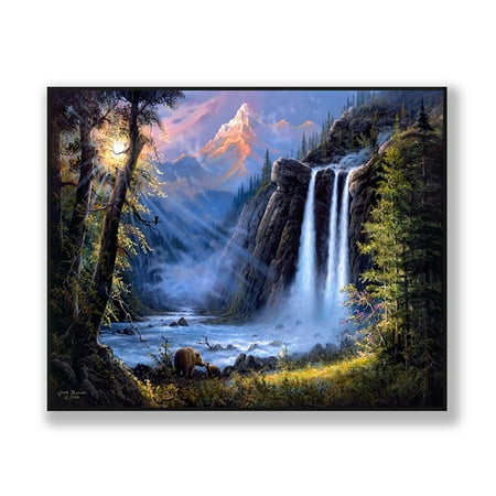 Watercolor Waterfall Painting Art Retro Canvas No Frame Beautiful Type L Walmart Canada