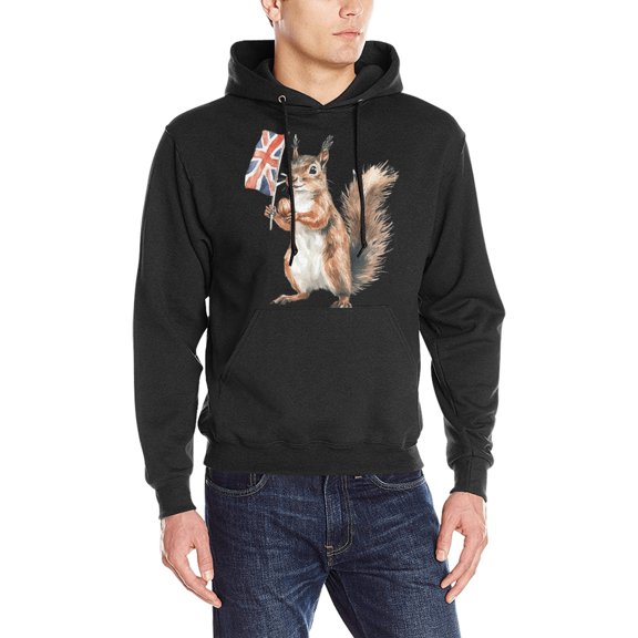 Hanmun Animal Men Sweatshirt Hooded Heavy Blend Cotton Casual Drawstring Pocket Size S-2XL（Black)