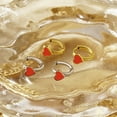 thumbnail image 2 of Natural Shell Heart Hoop Earrings 304 Stainless Steel Earrings for Women Real 18K Gold Plated 11x6mm, 2 of 4