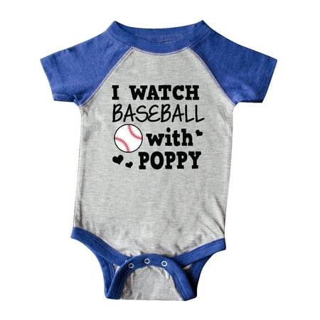

Inktastic I Watch Baseball with My Poppy Gift Baby Boy or Baby Girl Bodysuit