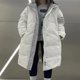 thumbnail image 3 of Chaqueta de invierno para mujer, abrigos de plumón de longitud media, con diseño de patchwork, a rayas, sencilla, informal, gruesa, holgada, cálida, con capucha, para nieve, 3 of 5