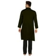 thumbnail image 4 of Atasi Indian Solid Kurta Pajama Set For MensÂ&nbsp;Mandarin Collar Casual Long-Wear Kurta, 4 of 7