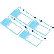 Waterproof Phone Pouch, 4 Pack Universal Lanyard Cellphone Dry Bag Clear Protection Cover Bag for Beach Swimming Pool, Light Blue