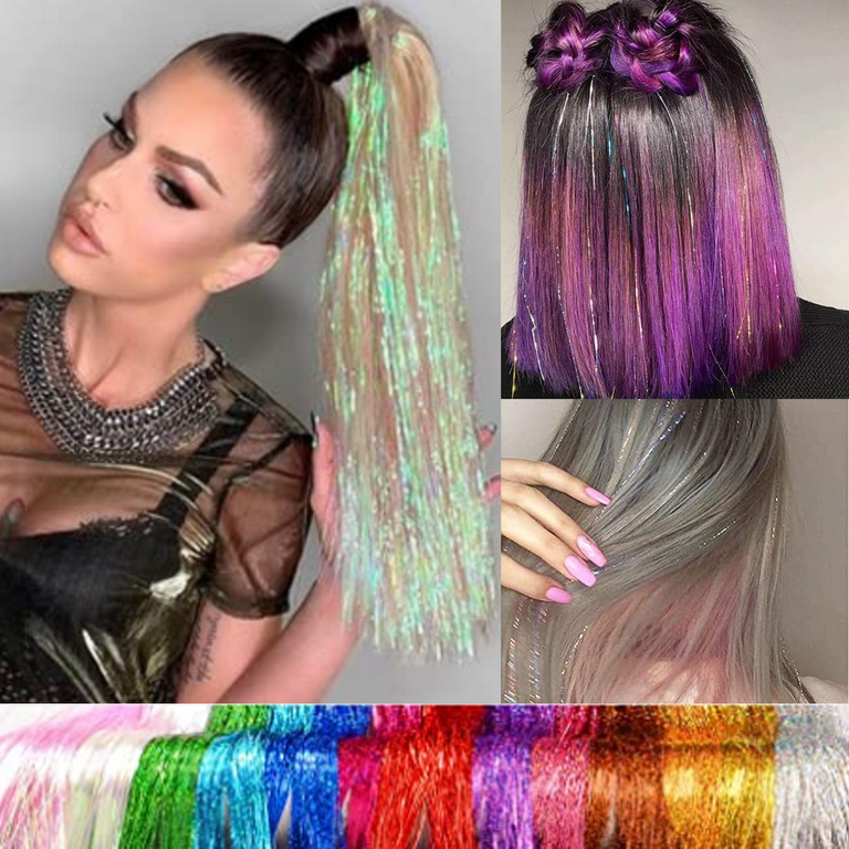 Glitter Hair 6 Pcs Tensile Hair Hair Tinsel Kit Fairy Hair Tinsel  Extensions Hair Accessories – the best products in the Joom Geek online  store