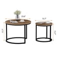 thumbnail image 4 of Smuxee Modern Wooden Round Nesting Coffee Table Set for Living Room, 4 of 8